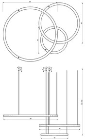 LED Luster na lanku GALAXIA LED/85W/230V čierna