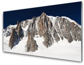 Skleneny obraz Zsněžené horské vrcholy 125x50 cm