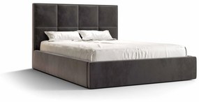 Manželská posteľ 140 cm Gino (tmavosivá) (s roštom a úložným priestorom). Vlastná spoľahlivá doprava až k Vám domov. 1046920