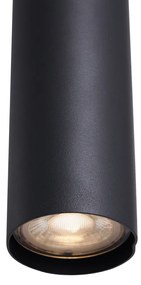 Moderné závesné svietidlo čierne s dymovým sklom 6 svetiel - Duplantis