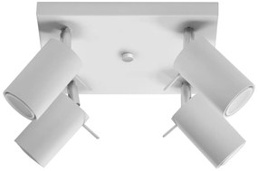 Stropné svietidlo Ring, 4x biele kovové tienidlo, (možnosť polohovania)