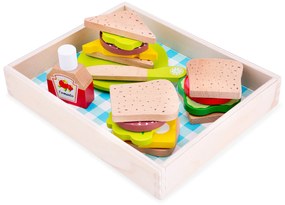 Box na obed a piknik - drevené potraviny