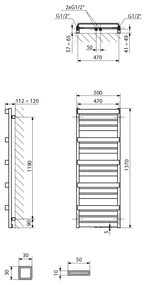 Sapho Sapho, MARILENA vykurovacie teleso 500x1370mm, biela matná, MR137