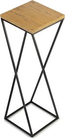 STOJAN NA KVETINÁČ LOFT7 70X24X24 CM ČIERNA/HNEDÁ