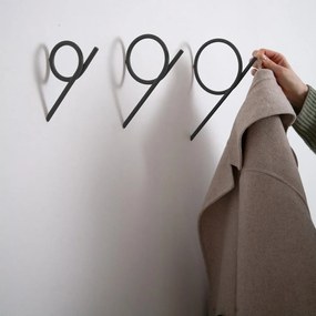 Čierny nástenný oceľový háčik Tuba – Spinder Design