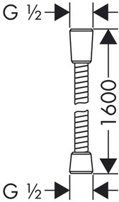 Hansgrohe Sensoflex, kovová sprchová hadica 1600 mm, chrómová, HAN-28136000