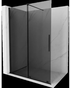 Mexen Velar sprchová stena posuvná Walk-in 160 x 200 cm, grafit 8 mm, čierna - 871-160-000-43-70