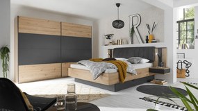 Šatníková skriňa Cordoba 270 cm, dub artisan/grafit