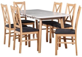 Jedálenská zostava Zefir 1+6 st41 +W113 biely/buk