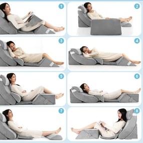 Sada ortopedických vankúšov s klinom 7 kusov