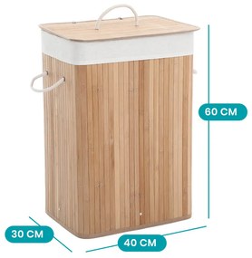 Bambusový kôš na bielizeň 40x30x60cm