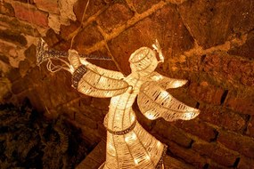 DECOLED LED svetelný anjel 50 cm, teplá biela, IP44