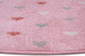 Ružový detský koberec ø 100 cm Little Hearts – Hanse Home