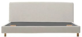 Sivá čalúnená dvojlôžková posteľ bez roštu 180x200 cm Valma – Kave Home