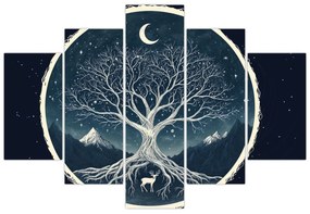Obraz – Magický strom s jeleňom II. (150x105 cm)