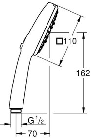 GROHE 26092001 - Ručná sprcha VITALIO COMFORT 110 × 110 mm lesklý chróm