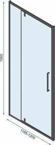 Rea Rapid Swing, rohový sprchovací kút 90(dvere) x 90(stena) x 195 cm, 6mm číre sklo, chrómový profil, KPL-K2606