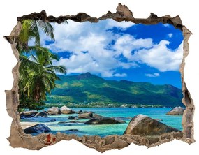 Díra 3D foto tapeta Seychelles beach nd-k-98176668