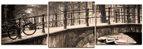Obraz na plátne - Romantický most cez kanál - panoráma 5137FD (120x40 cm)