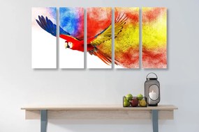 5-dielny obraz let papagája Varianta: 100x50