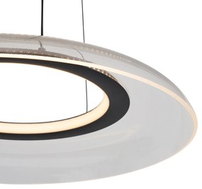 Dizajnové závesné svietidlo čierne a priehľadné s 3-stupňovým stmievaním - Scacrylic