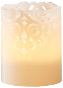 Biela vosková LED sviečka Star Trading Clary, výška 10 cm