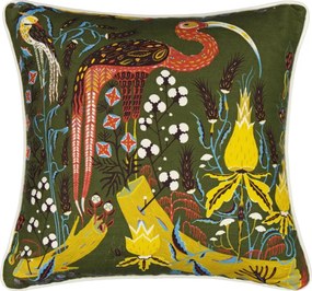 Obliečka na vankúš Crane green 50x50, zeleno-žltá