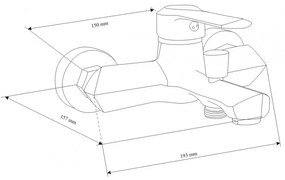 Mexen Sabre R05 vaňová batéria so sprchovým setom, chróm - 7213R05-00