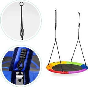 ECOTOYS Farebná záhradná hojdačka bocianie hniezdo 100 cm pre deti, nosnosť 150 kg