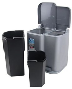 CURVER DUO 15L+6L Odpadkový kôš 40 x 30 x 39,8 cm strieborný 04027-491