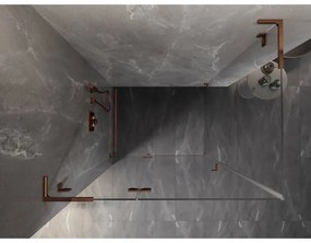 Mexen Lunar, L sklápací sprchový kút ľavý 100 x 70 cm, 8mm číre sklo, profil ružové zlato, 834L-100-070-60-00-L