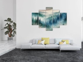 Obraz - Lesná krajina s hmlou (150x105 cm)