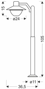 Candellux Čierna záhradná lampa Cosmos pre žiarovku E27 105cm 51-32423