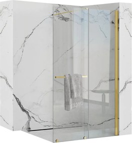 Rea Cortis, posuvná sprchová zástena 100x200cm, 6mm číre sklo, zlatý profil, REA-K8484