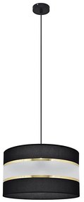Luster na lanku HELEN 1xE27/15W/230V pr. 35 cm čierna/zlatá