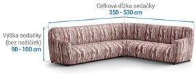 Bielastické poťahy OCEANO NOVÉ hnedo-vínové rohová sedačka (š. 350 - 530 cm)
