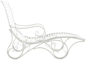 Kovová záhradné lehátko Amiens - Biela antik