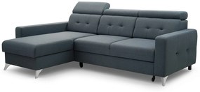 Rohová sedačka Larry (modrá) (L). Akcia -20%. Vlastná spoľahlivá doprava až k Vám domov. 1038389