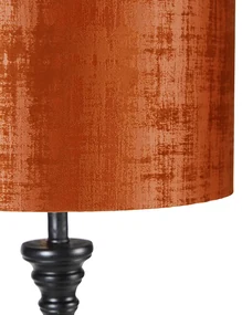 Klasická stojaca lampa čierna s červeným tienidlom 40 cm - Classico