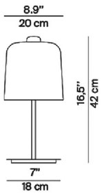 Luceplan Zile stolová lampa holubia sivá 42 cm