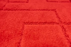 Kúpeľňový koberček Inez Red červený / geometria