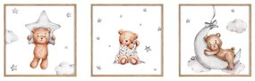 Detské obrázky v súprave 3 ks 20x20 cm Teddy Bear
