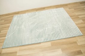 Koberec Misha E933A tyrkysový / krémový línie