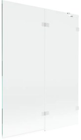 Mexen Lunar, 2-krídlová vaňová zástena pravá 130 x 150 cm, číre sklo, biela, 897-130-100-20-00-P