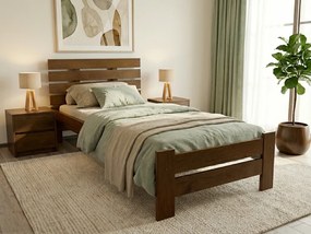 Posteľ PARIS zvýšená 90x200 cm, dub Rošt: S lamelovým roštom, Matrac: Bez matraca