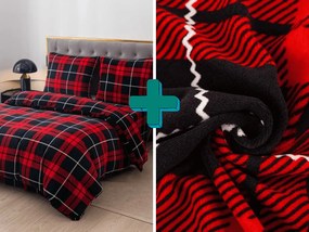 Súprava mikroplyšových obliečok + plachty 90x200 cm ALBURY červené, jednolôžko