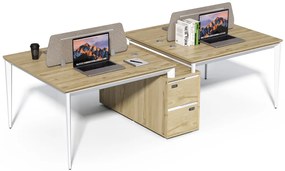 Kancelársky set pre 4 osoby Houseland Profit Max 05 2612 dub/biela