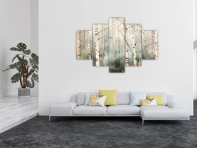 Obraz - Kresba lesného vzoru (150x105 cm)