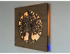 Li-Go 5652/DUB2 - Stmievateľné LED hodiny LED/10W/5V 20000 mAh 42x42 cm dub+ DO