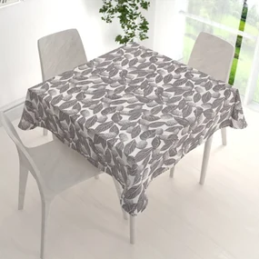 Biante Bavlnený štvorcový obrus Sandra SA-511 Sivé ananásy na bielom 120x120 cm